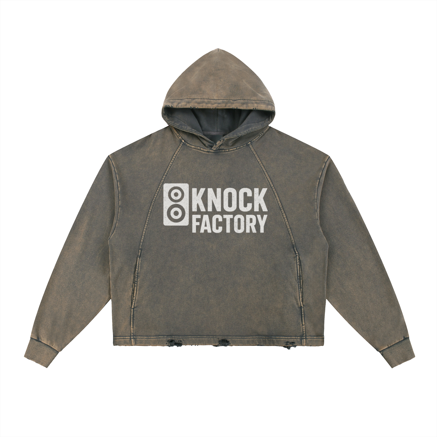 KF Vintage Washed Frayed-Hem Hoodie