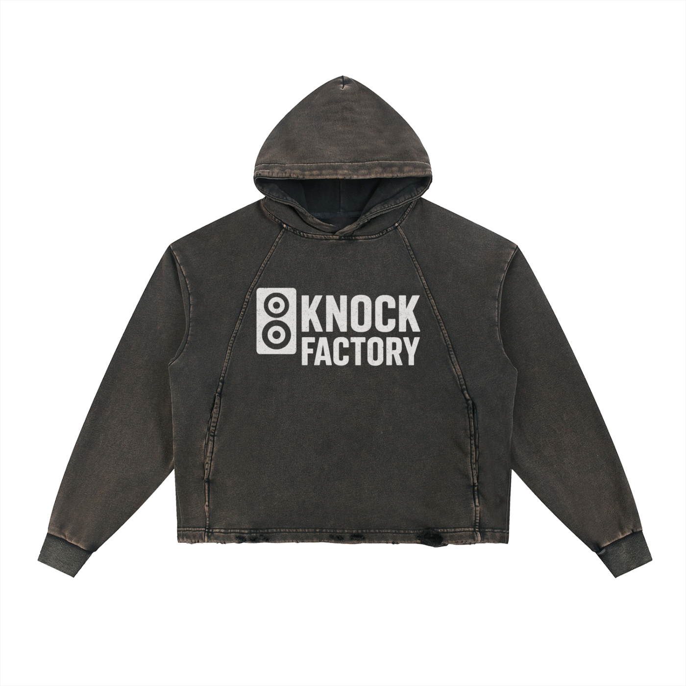 KF Vintage Washed Frayed-Hem Hoodie