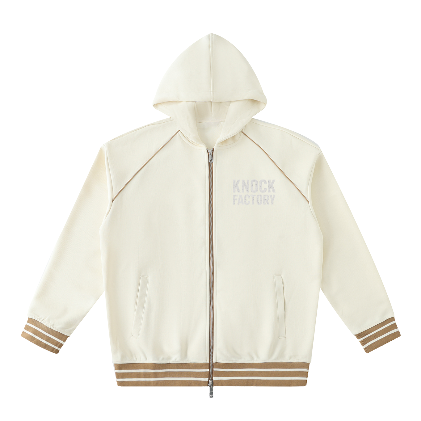 KF Striped Trim Zip-Up Hoodie
