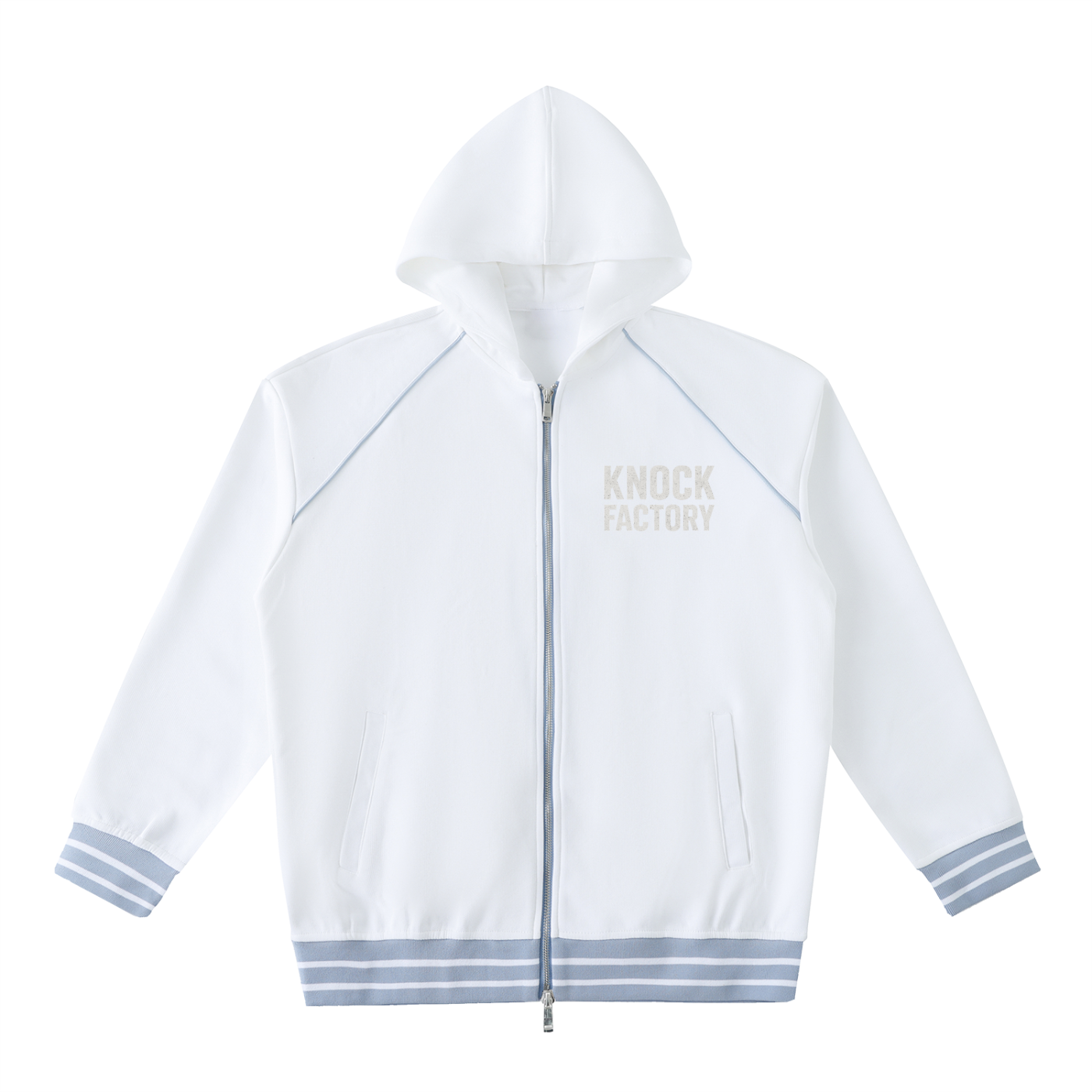 KF Striped Trim Zip-Up Hoodie