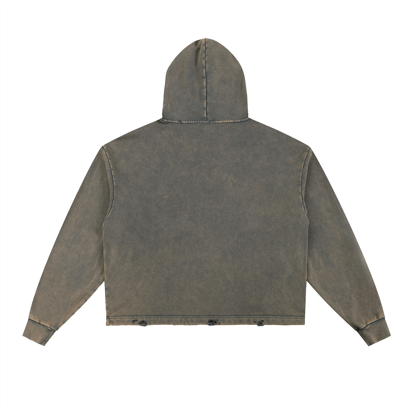 KF Vintage Washed Frayed-Hem Hoodie