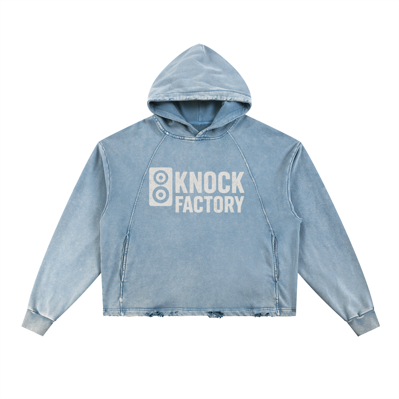 KF Vintage Washed Frayed-Hem Hoodie