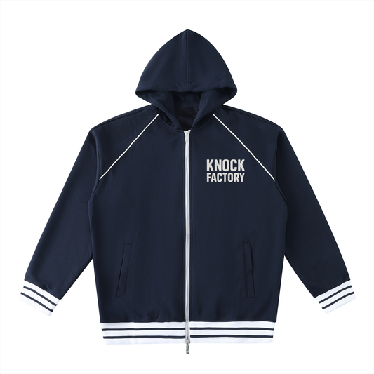 KF Striped Trim Zip-Up Hoodie
