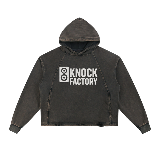 KF Vintage Washed Frayed-Hem Hoodie