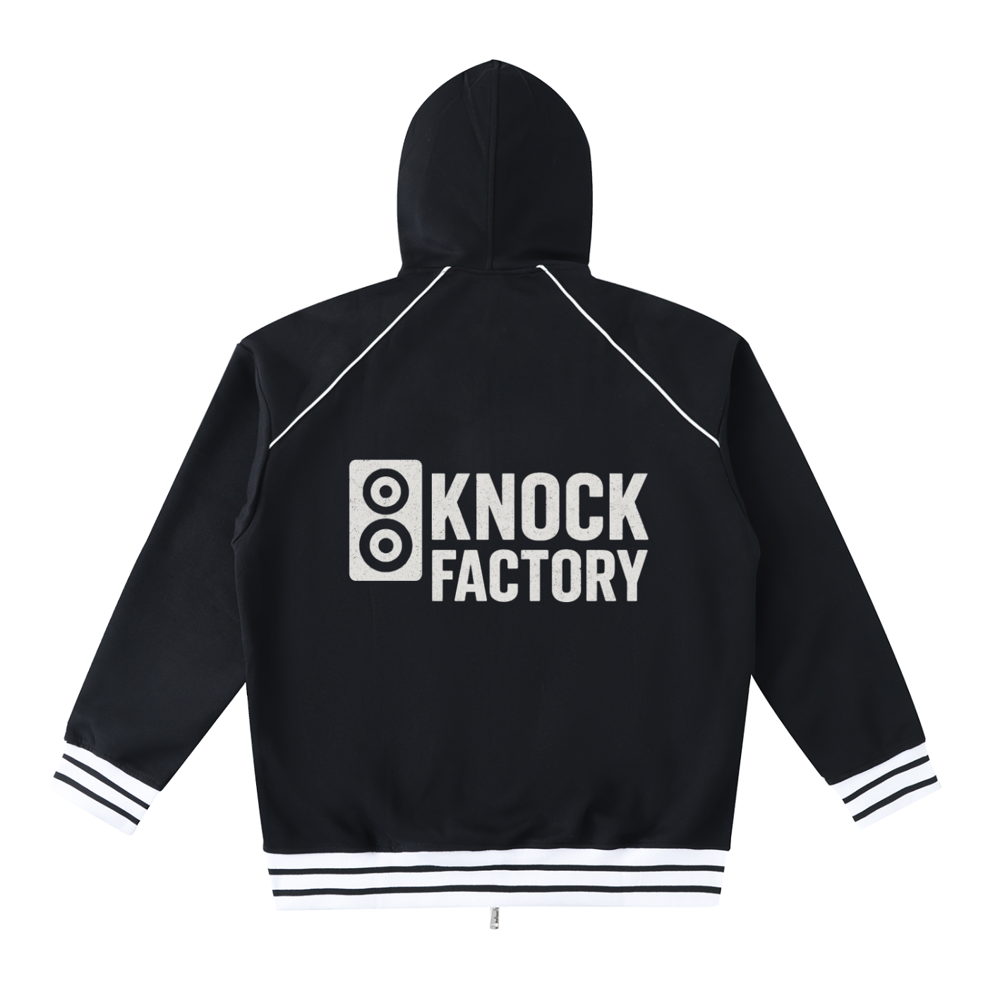 KF Striped Trim Zip-Up Hoodie