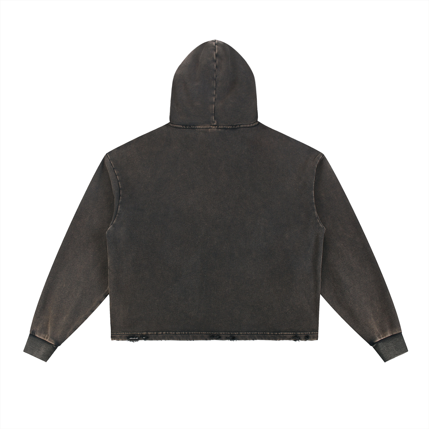 KF Vintage Washed Frayed-Hem Hoodie